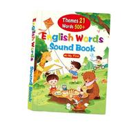 Interactive English Words Sound Book for Kids, 21 Themes 500+ Words, USB Rechargeable Talking Book for Preschool Learning, Numbers, Food, Transportation, Vocabulary Studying