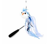 Interactive Extendable Cat Wand Toy - Dragon-Inspired Handmade Feather Bird Attachment with Bell - Lightweight 0.6 oz Telescopic Wand with Soft EVA Grip - Fun Exercise for Indoor Cats and Kittens