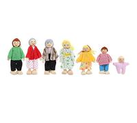 Interactive Family Doll Pine Miniature People Toy Set for Role -playing Games for Young Children (Puppet 7)