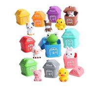 Interactive Farm Animal Playset 10Pcs Math Manipulatives Finger Puppet Educational Toy Age 3+ Parent Child Interaction Puppets