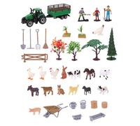 Interactive Farm Building Set 49 Piece Miniature Animal Model Creative Play Storytelling Activity Farm Animal Playset