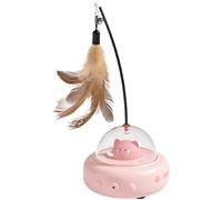 Interactive Feather Cat Toy for Cats, USB Rechargeable Toy with Hands Free Operation, ABS Material Cat Toy, Stable Base, Long Lasting Material, Amusing Teaser Toy, for Cat Exercise and Entertainment,