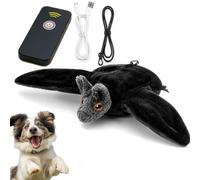 Interactive Flying Bat Dog Toy, Remote Control, Flappy Bat Cat Toy, Chirping Bat Cat Toy, Flapping Flying Bat Automatic Toy for Indoor Cats, Kitten Exercise Toys for Bite, Chew and Kick (Black,28cm)