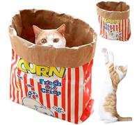 Interactive Foldable Cat Crinkle Sack - 29.5x13.8in Cartoon Paper Bag for All Life Stages