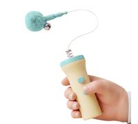 Interactive for Cats Retractable Rechargeable Wand with Furry Ball | Interactive Toys for Indoor Cats Enrichment Exercise Anti-Boredom and Pets in the House