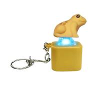 Interactive Frog Keychain, Rechargeable LED Gadget, 1.18x1.38x2.36 Inches Croaking Toy with Light, Portable Fidget Frog, Novelty Gadget with Fun Sound, Home Toy for Kids Adults