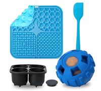 Interactive Frozen Dog Treat Toy Bundle w/Tray, Lick Mat & Spatula - Durable Long-Lasting, Leak-Free, Fillable Treat Dispenser Puzzle Toy, Enrichment, Reduces Anxiety, for Small, Medium, Large Breeds