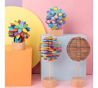 Interactive Game toy Wood Lollipop Toy Rotating Stress For Adults (Beige, 21x9. 7cm)
