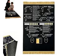 Interactive Guided Muslim Prayer Mat,Read in English and say it in Arabic Guided Prayer Mat, Non-Slip Educational for New Muslims,Foldable & Non-Slip, Islamic Revert Gift