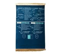 Interactive Guided Muslim Prayer Mat, Salah Learning Janamaz for Kids and Adult Beginners, Foldable & Non-Slip, Islamic Revert Gift (Blue, 110 * 70 cm)