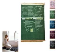 Interactive Guided Muslim Prayer Mat, Salah Learning Janamaz for Kids and Adult Beginners, Foldable & Non-Slip, Islamic Revert Gift (B, 70x110 cm)
