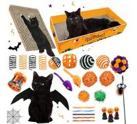 Interactive Halloween Cat Toys - Lure Toys for Catching and Playing, Angry and Enrichment Accessories for Cats Living Room Garden Terrace Bedroom