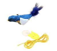 Interactive Hanging Bird Cat Toy with Feather-Like Motion - Perfect for Kittens & Adult Cats, Self-Holding Suction Base, Feathers & Bells, Realistic Bird Impression