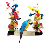 Interactive Hanging Toys Birds - Accessories Parrot Swing - | Sturdy Colorful Cotton Rope Ladder for Parakeets, Conures, Cockatoos Aras Aras Amazons Lovebirds Fun Indoor Cage