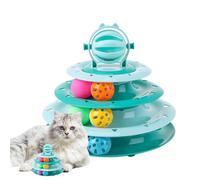 Interactive Indoor Outdoor Puzzle - 23.5x20cm Turntable Four-Layer Ball Tower, Cat Toy Roller Ball Tower | Playful Fun Exercise And Entertainment Toy For Bored Kittens Backyard Living Room Fun