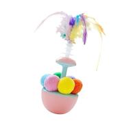 Interactive Indoor Recreation Toy for Cats, Rocking Ball with Feathers for Kitten - Self-Enrichment Toy for Indoor Pets Stimulation Anti-Boredom