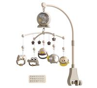 Interactive Infant Mobile Toy Multisensory Music Player Auto Rotation Control Early Development Musical Baby Bed Mobile with Lights