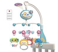 Interactive Infant Mobile Toy Multisensory Music Player Ceiling Projection Auto Rotation Control Early Development Infant Crib Mobile with Remote