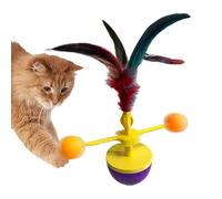 Interactive Kitten Toys Bored Pet Interactive Play Exercise Enrichment | Cat Toy with Feathers for Indoor Play Stimulation Rotating Tracks Motion Activated Automatic Rolling Ball Kitten Amusement