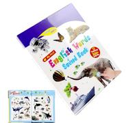 Interactive Learning Book, English Audio Reader, Educational Speech Toy, Musical Sound Effects, Electronic Word Recognition, 11.02x8.86x0.98 Inches, for Kids Ages 0-6 Language Development Preschool