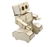 Interactive Learning Wooden Robot Toy Easy Assemble with Speech Recognition for Childrens to Build & Program Themselves Voice Operated Robot Model