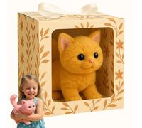 Interactive Lifelike Robot Kitten Toy, Walks, Meows, and Wags Tail for Realistic Pet Experience, Adult Companion and Entertainment
