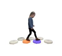 Interactive Light-Up Sensory Stepping Stones Floor Tiles - Set of 7 Colorful Textured Mats with Touch-Activated Lights & Sounds - DoReMi or Animal Modes, USB Rechargeable, 30x30cm for Play & Learning