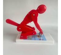 Interactive Lumbar Spine Trainer Model with Base, Human Weight Lifting Spine Force Model, Fitness Educational Display, Ideal for Fitness Training Guidance and Spinal Health Education(Red)