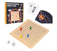 Interactive Math Blocks Parent-Child, Multiplication Board Game Educational, Wooden Children Counting Toy, Puzzle Chart Multiplication For Toddlers Ages 3+