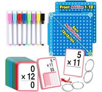 Interactive Math Practice Kit, Interactive Maths Games Practice Kit, Math Flash Cards with Instructional Board & Soft, Premium-Quality, Safe Silicone Multiplication Chart for Home Classroom School (1)