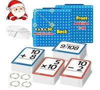 Interactive Math Practice Kit, Math Flash Cards and Board Times Tables Poster Math Manipulatives Division, Addition, Subtraction Games Toys for Kids, 1-6th Grade (1)