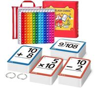 Interactive Math Practice Kit, Math Learning Kit, Basic Math Flash Cards, Arithmetic Practice Set, Arithmetic Practice Set For Kids Ages 1-6, For Home Classroom School (Red, One Size)