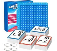 Interactive Math Practice Kit, Math Learning Kit, Basic Maths Flash Cards - Educational Games With Board, Flash Cards Learning Games For Kids Age 4 5 6 (Blue, One Size)