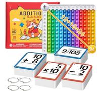 Interactive Math Practice Kit, Math Learning Kit, Basic Maths Flash Cards - Educational Games With Board, Flash Cards Learning Games For Kids Age 4 5 6 (rainbow colors, One Size)