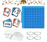 Interactive Math Practice Kit, Math Learning Kit With Maths Flash Cards and Silicone Waterproof Pop Board, Learning Through Entertainment, 24x24x5cm, Ages 3-9 Kids for Home, School, Travel