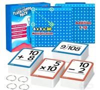 Interactive Math Practice Kit, Math Times Tables MultiplicationMultiplication Flash Cards And Pop Board, Interactive Math Games, Silicone Maths Learning Kit, For Home Classroom School (2set, one size)