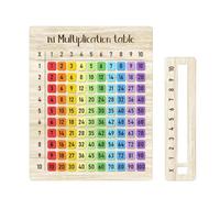 Interactive Math Teaching Tool Boxwood Multiplication Board with Colorful 3D Number for Children Aged 3-8 Years Old Multiplication Practice Board
