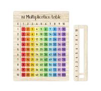 Interactive Math Teaching Tool Boxwood Multiplication Board with Colorful 3D Number for Children Aged 3-8 Years Old Multiplication Practice Board