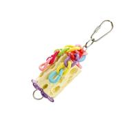 Interactive Mineral Chew Toy for Parakeets Conures and Hamsters to Overgrown Beaks and Teeth Hanging Bird Accessory Strong Acrylic Bird Chewing Stone with Metal Hook