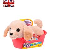 Interactive Mini Buddy the Retriever Puppy - 20+ Sounds & Cozy Basket Included