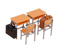 Interactive Miniature Classroom Furniture Table Set With School Bag Safe Desk For Kids Pretend Learning Activity Collectible School Desk