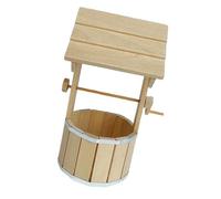 Interactive Miniature Well Figurine With Functional Design For 1/12 Dollhouses Outdoor Garden Scene Display Decoration Miniature Wood Bucket Model