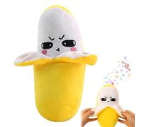 Interactive Music Plush Toy, Stuffed Animal Music Piano Toy, Interactive Sensor Musics Doll, Body-Sensing Plush Toys with Piano and Fruit Metronome Sounds, for Early Learning, Birthday Gift (Banana)