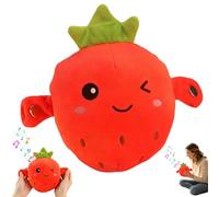 Interactive Music Plush Toy, Stuffed Fruit Toy, Interactive Sensor Music Doll, Body-Sensing Plush Toys with Piano and Fruit Metronome Sounds, Educational Musical Gifts (strawberry)