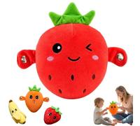 Interactive Music Plush Toy, Touch-Sensitive Banana Squishy Sensory Toys for Babies, Educational Musical Stuffed Animal for Parent-Child Play, Soft Autism Toys Gift for Toddlers Kids (Strawberry)