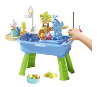 Interactive Outdoor Splash Table, Sensory Activity Plays Station, Multi Level Stream Center, Backyard Summer Toy Set, Engaging Sand Station, Fun Gear Toys