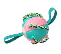 Interactive pet Dog Toy Balls, Dog Outdoor Frisbee, Border Collie Golden Retriever Training Teething Ball Football, Suitable for Both Outdoor and Indoor use (Pink)