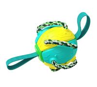 Interactive pet Dog Toy Balls, Dog Outdoor Frisbee, Border Collie Golden Retriever Training Teething Ball Football, Suitable for Both Outdoor and Indoor use (Yellow)