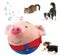 Interactive Pet Dog Toys, 2026 Upgraded Active Moving Pet Plush Toy, Rechargeable Squeaky Dog Balls Toy, Washable Cartoon Pig Plush Toy for Dogs Puppies (02# Red Pig)