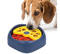 Interactive Pet Puzzle Slow Feeder Bowl - Innovative Rotating Design, Anti-Gulping, Promotes Digestion & Mental Stimulation, Non-Slip Food Dispenser for Small & Medium Dogs & Cats (Red & Yellow)